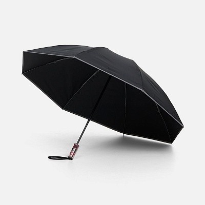 Зонт наоборот складной Futurum со светоотражающим кантом