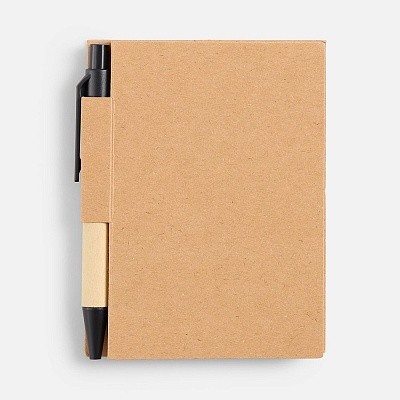 Мини-блокнот Eco Light с ручкой с черными элементами