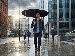 Зонт обратного сложения с ручкой-карабином Foldberry