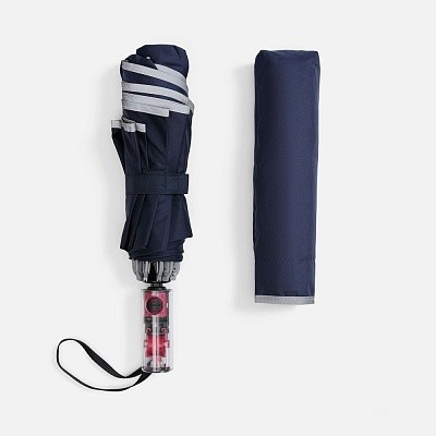 Зонт наоборот складной Futurum со светоотражающим кантом