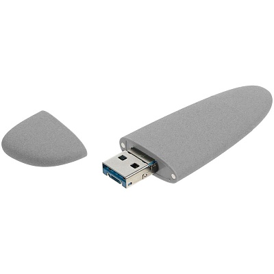 Флешка Pebble Universal, USB 3.0, серая