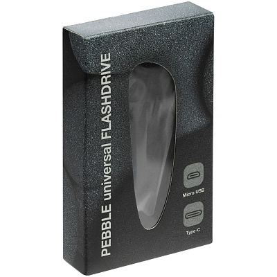 Флешка Pebble Universal, USB 3.0, серая
