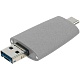 Флешка Pebble Universal, USB 3.0, серая