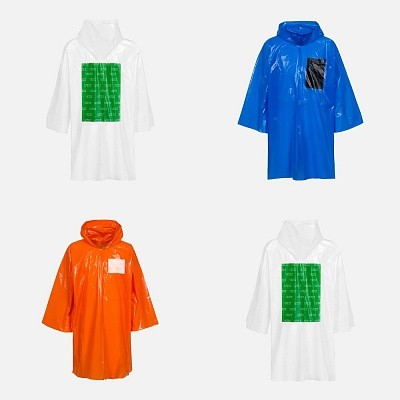 Дождевик-плащ CloudTime с печатью в один цвет на заказ