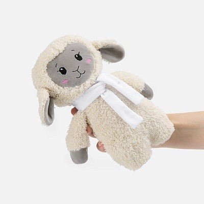 Мягкая игрушка Beastie Toys, овечка с белым шарфом