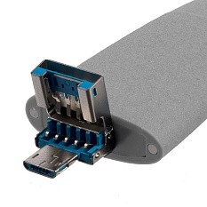 Флешка Pebble Universal, USB 3.0, серая